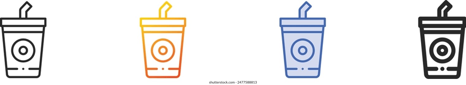 coffee cup icon.Thin Linear, Gradient, Blue Stroke and bold Style Design Isolated On White Background