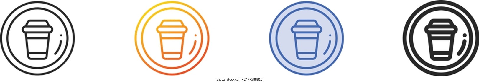 coffee cup icon.Thin Linear, Gradient, Blue Stroke and bold Style Design Isolated On White Background