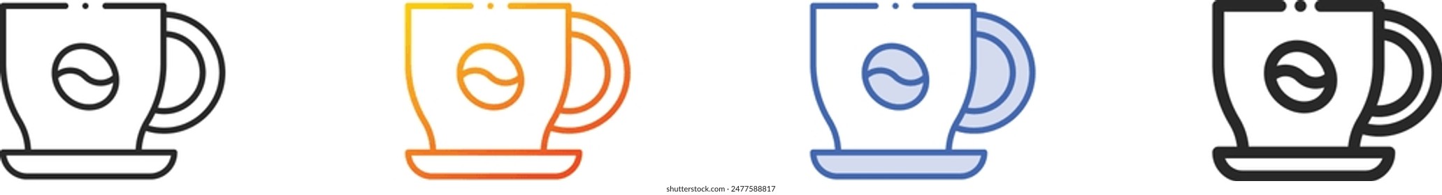 coffee cup icon.Thin Linear, Gradient, Blue Stroke and bold Style Design Isolated On White Background