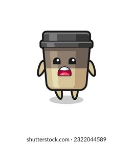 coffee cup illustration with apologizing expression, saying I am sorry , cute style design for t shirt, sticker, logo element