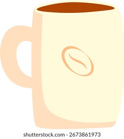 Coffee Cup Illustration with Coffee Bean Design