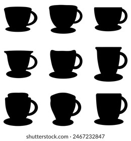 Coffee cup illustration design set