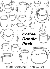 Kaffeecup-Illustration Doodle Set