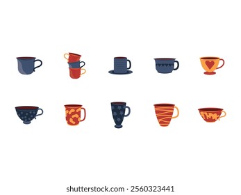Coffee Cup Illustration Element Set