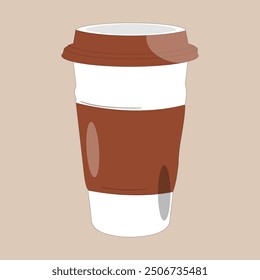 Coffee cup illustration icon vector. Flat illustration of coffee cups and beans in a seamless pattern, perfect for coffee shop designs