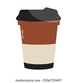 Coffee cup illustration icon vector. Flat illustration of coffee cups and beans in a seamless pattern, perfect for coffee shop designs