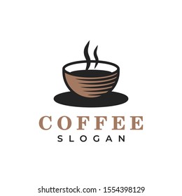 Coffee cup illustration for logo template design.