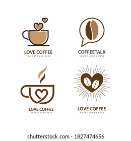 Coffee cup illustration logo Template vector icon design