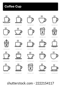 Coffee cup Illustration Pack for Web Design, Poster, Brochure, Printing, Advertisement, etc.