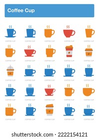 Coffee cup Illustration Pack for Web Design, Poster, Brochure, Printing, Advertisement, etc.