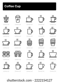 Coffee cup Illustration Pack para diseño web, afiche, folleto, impresión, publicidad, etc.