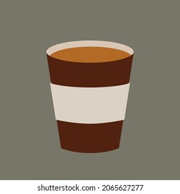 Coffee cup illustration. Tea cup illustration. Simple vector hot drink illustration.