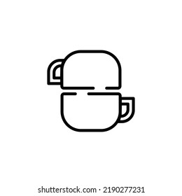 Diseño vectorial de ilustración de la copa de café con tema de color blanco y negro para logotipo e icono