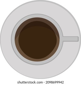 Coffee in cup, illustration, vector on a white background.