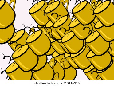 Coffee cup illustrations background abstract, hand drawn. Cartoon style vector graphic.