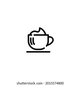 Coffee Cup incomplete line-art icon template