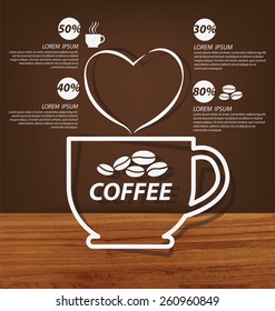 Coffee cup infographic. vector Illustration.