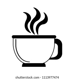 Coffee cup isolated in black and white