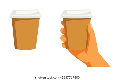 
Coffee cup isolated and with handle, Flat design, Vector file.