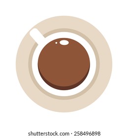 Coffee cup, isolated, icon flat. Vector. Element for design