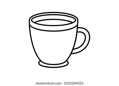 coffee cup isolated icon line art vector illustration