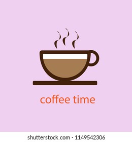 coffee cup isolated logo.coffee time .