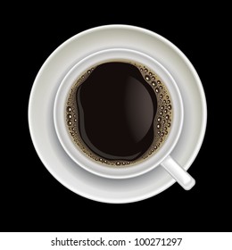 coffee cup isolated on a black background