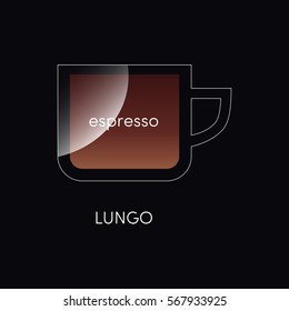 Coffee cup isolated on black. Vector