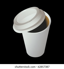 Coffee cup isolated on black vector