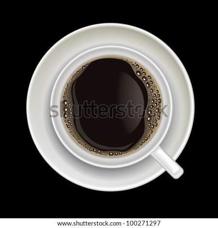 coffee cup isolated on a black background
