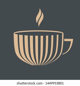 Coffee cup isolated on dark background. Vector illustration