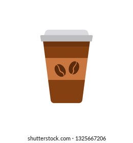 Coffee cup. Isolated on white. Paper cup. Coffee to go. Vector