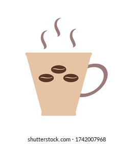 Coffee cup isolated on a white background. Illustration in a simple flat style. It can be used for decoration of textile, paper and other surfaces.