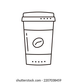 Coffee cup isolated on white. Doodle style.