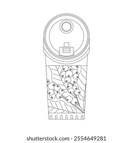 coffee cup isolated on white background, coffee time modern minimalist decoration vector illustration.outline style.