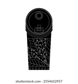coffee cup isolated on white background, coffee time modern minimalist decoration vector illustration.monochrome style.
