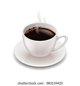 Coffee cup isolated on white photo-realistic vector illustration