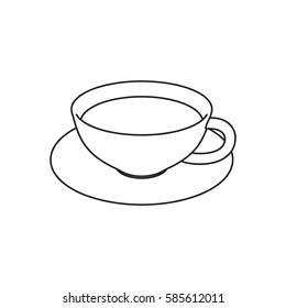 Coffee cup. Isolated on white background. Vector outline illustration.