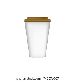 Coffee Cup isolated on white background, Drink refreshed and rest while working or resting, illustration vector