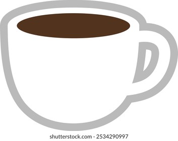 Ícone isolado do vetor da xícara de café