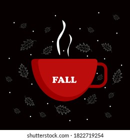 Coffee cup isolated vector illustration. Fall concept. Morning time. Design template.