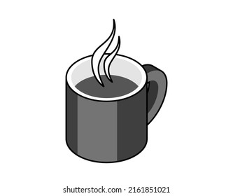 Coffee cup isometric design icon. Vector web illustration. 3d colorful concept