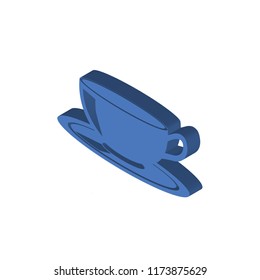 Coffee cup isometric left top view 3D icon