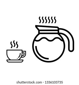 Coffee cup and coffee jar isolated on white background. Design by Inkscape.