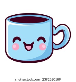 coffee cup kawaii adorable illustration