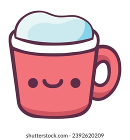 coffee cup kawaii beverage illustration