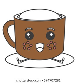 coffee cup kawaii character