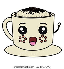 coffee cup kawaii character