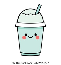 coffee cup kawaii cold illustration