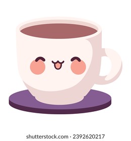 coffee cup kawaii comic illustration